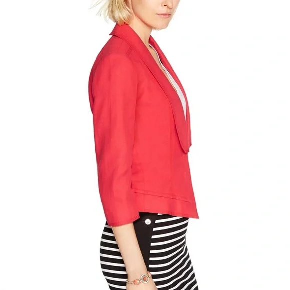 White House, Black market size 6 linen blend blazer coral color - Picture 9 of 14